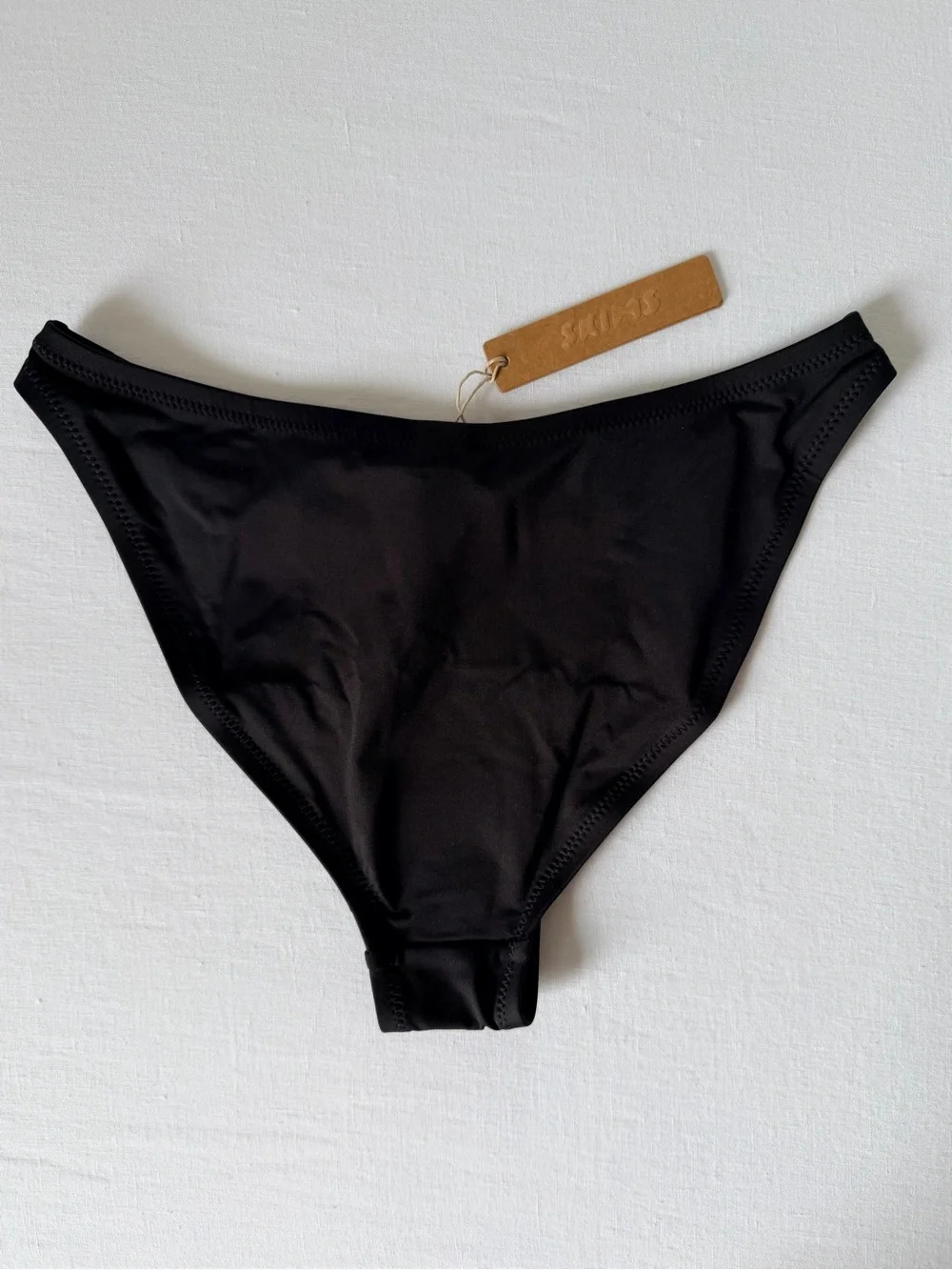 SKIMS Black Mid-Coverage Bikini Bottoms